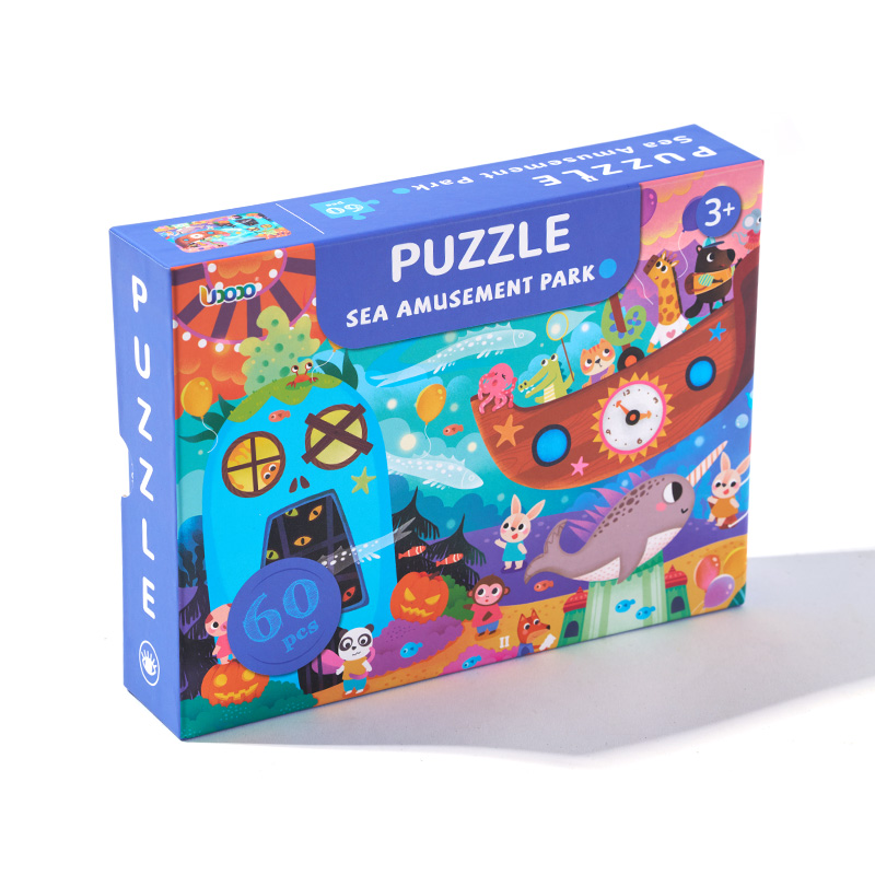 Conjunto de actividades educativas y rompecabezas para niños de colores