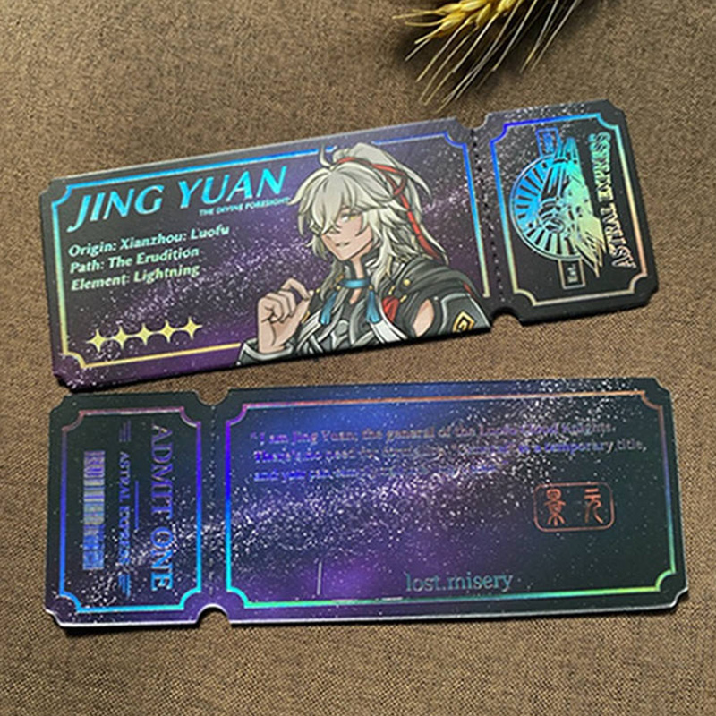 Entradas láser coleccionables de anime.