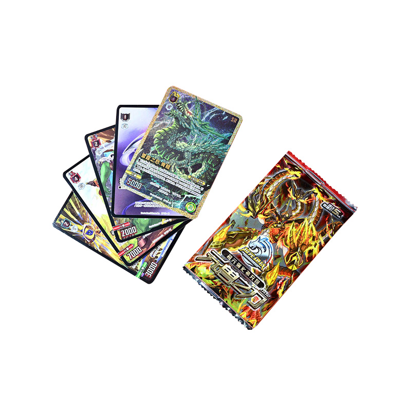 Caja de sobres de cartas coleccionables de fantasía.