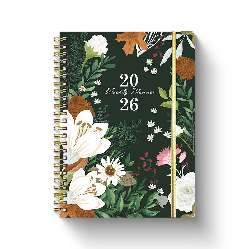 2026 A5 English Planner Notebook with Monthly and Weekly Planning Pages