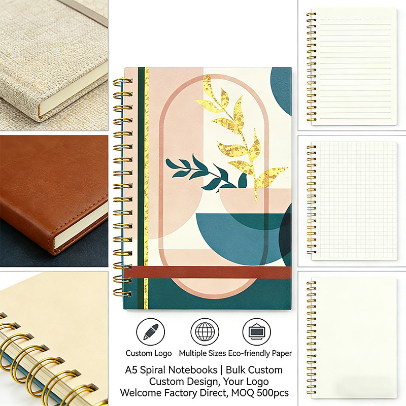 Custom A5 Spiral Notebook with Eco-Friendly Paper and Logo Printing