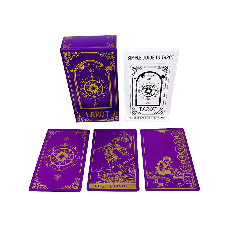 Baraja de cartas de tarot de lámina púrpura