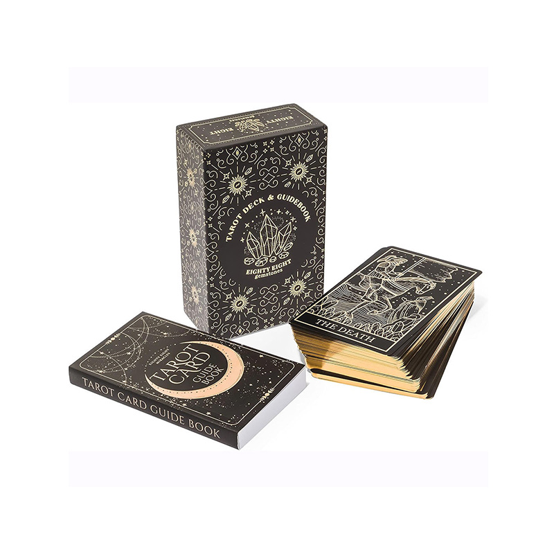 Baraja de cartas de tarot de lámina dorada de lujo.