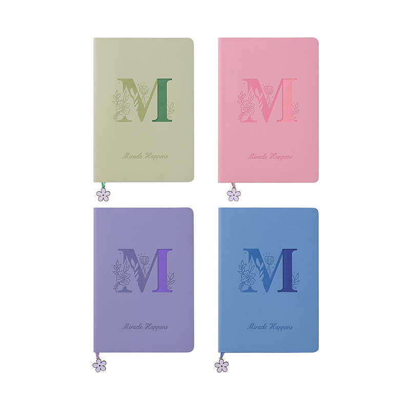 Custom Floral Hardcover Journal Notebook with Embossed Letter Design