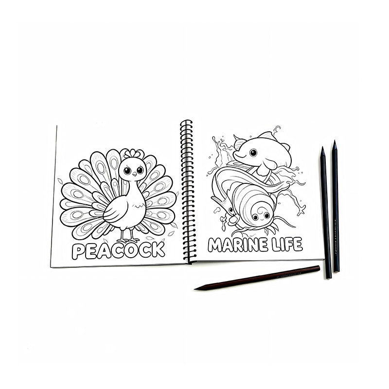 Kids Art & Coloring Book with Spiral Binding