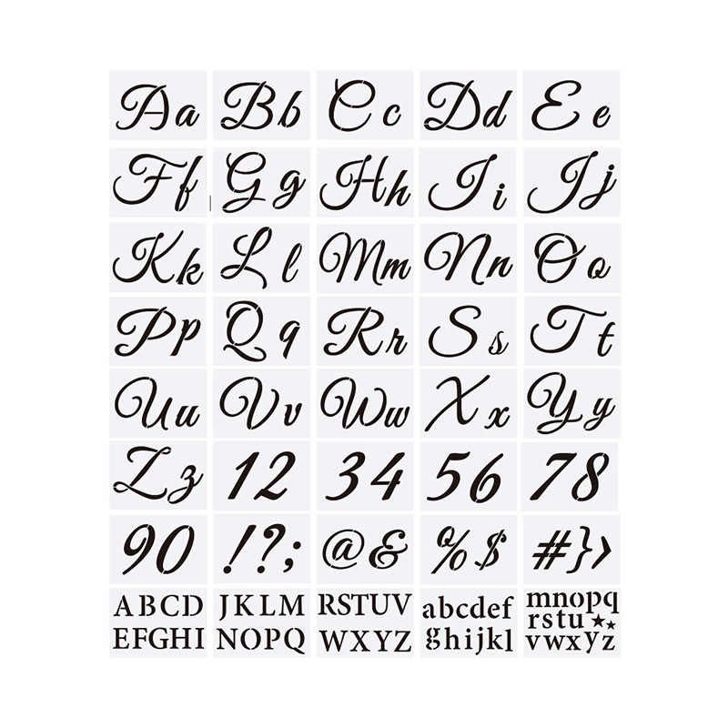 Reusable Calligraphy Letter Stencil Template Set