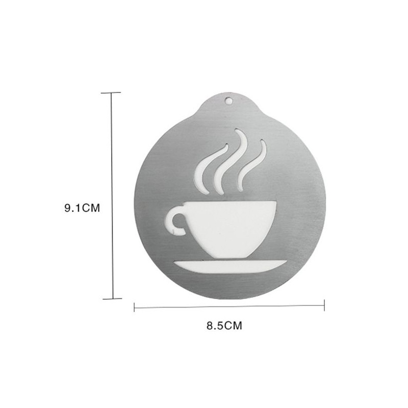 Stainless Steel Coffee Latte Art Stencil Set