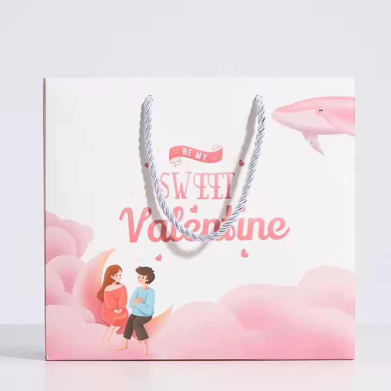 Valentine Christmas Holiday Printed Paper Gift Handle Bag
