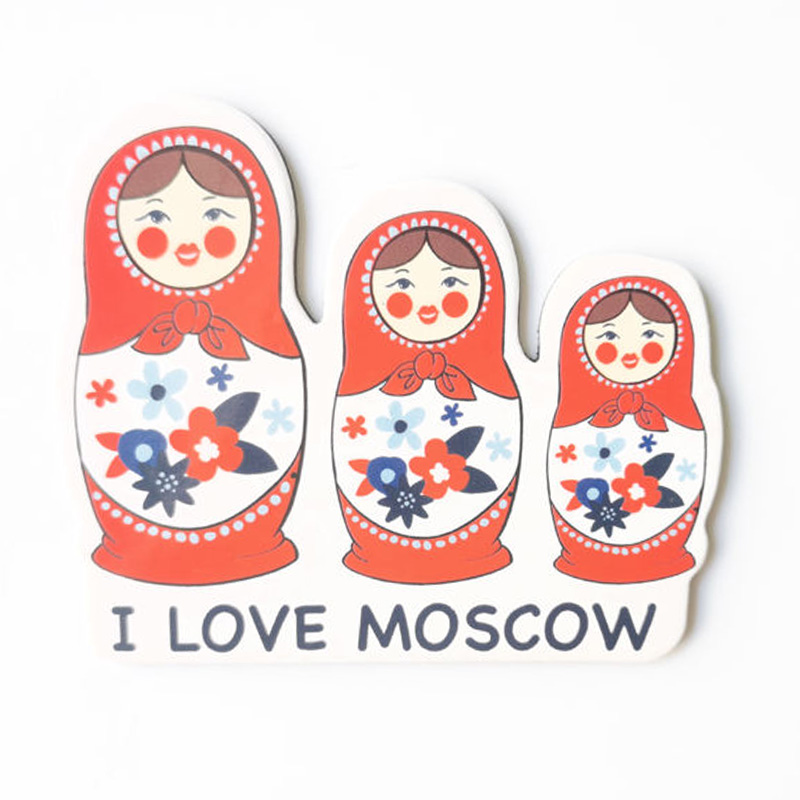 Imanes de acrílico de encargo del refrigerador del tema de la cultura rusa con diseños de Matryoshka