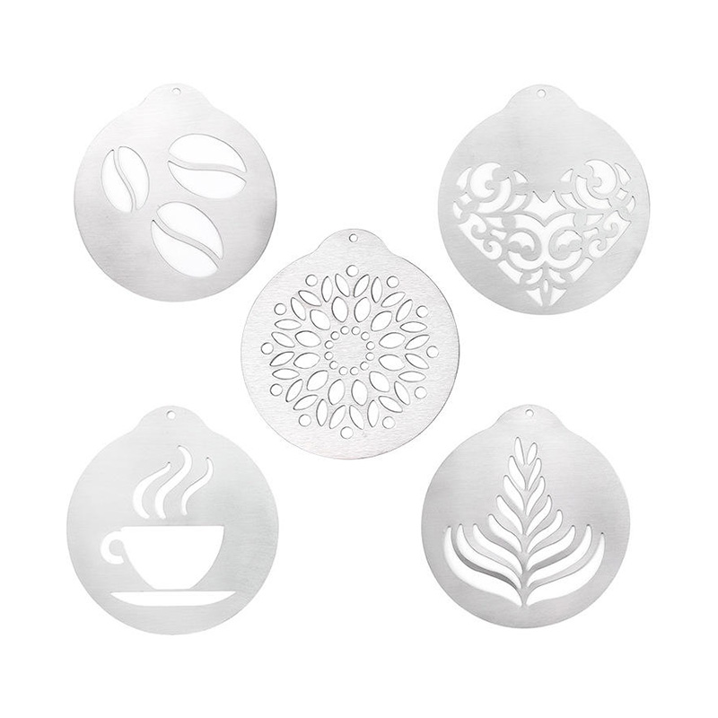 Stainless Steel Coffee Latte Art Stencil Set