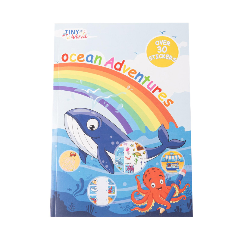 Ocean Theme Cartoon Sticker Sheet for Kids DIY Sticker Book