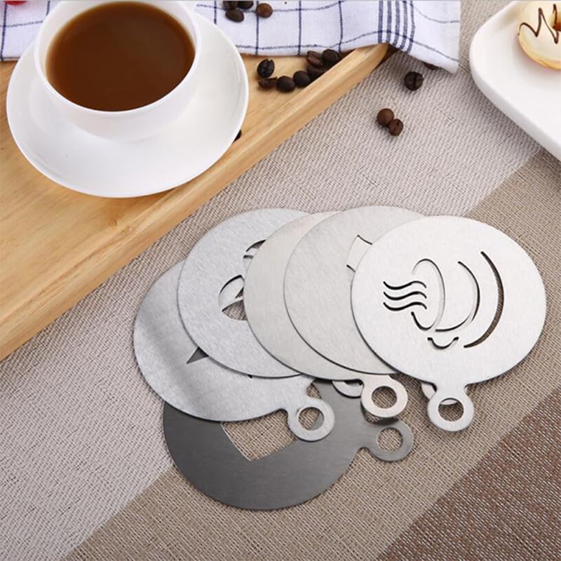 Stainless Steel Coffee Stencil Set for Latte Art Decoration
