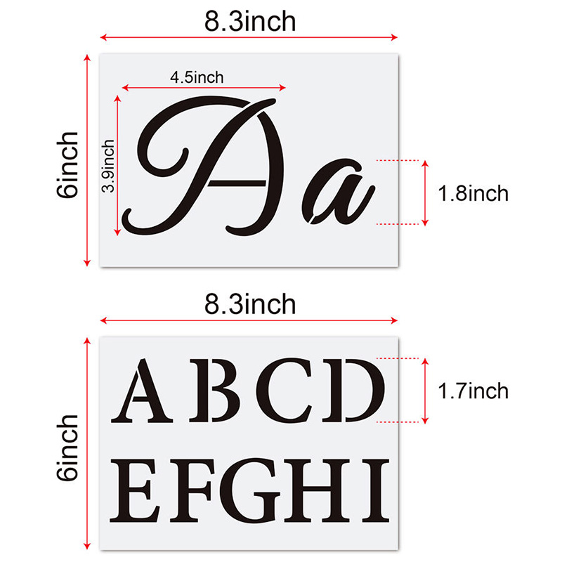 Reusable Calligraphy Letter Stencil Template Set