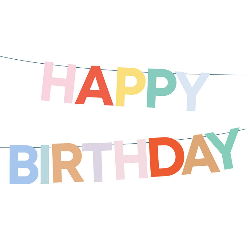 Pre-Assembled HAPPY BIRTHDAY Letter Banner