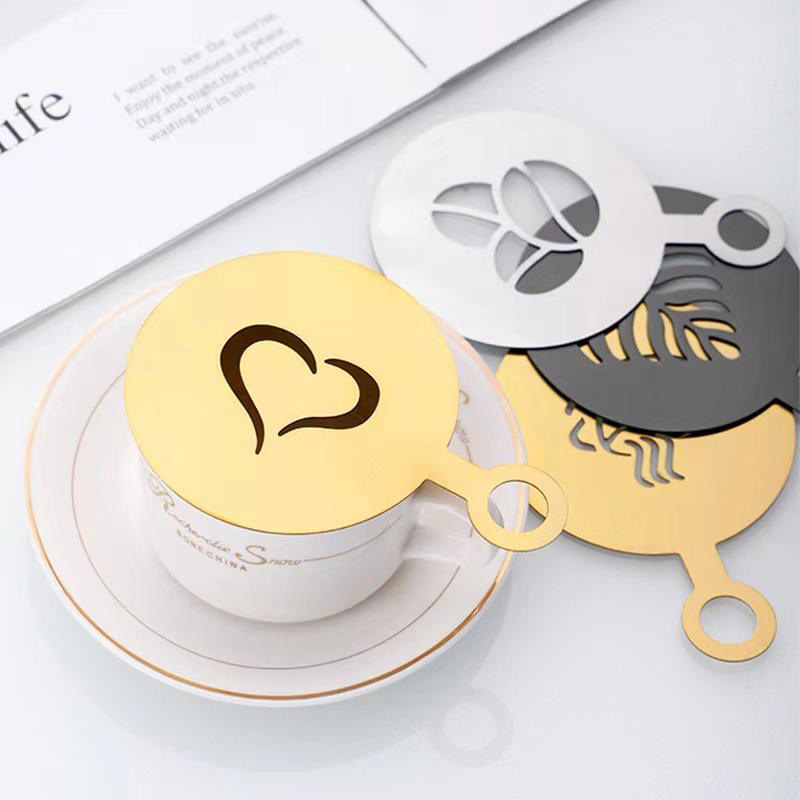Stainless Steel Latte Art Coffee Stencil Set