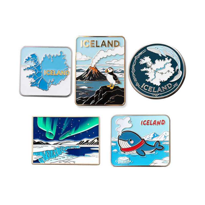 Colección personalizada de insignias de Pin esmaltadas de recuerdos de viajes emblemáticos del mundo.