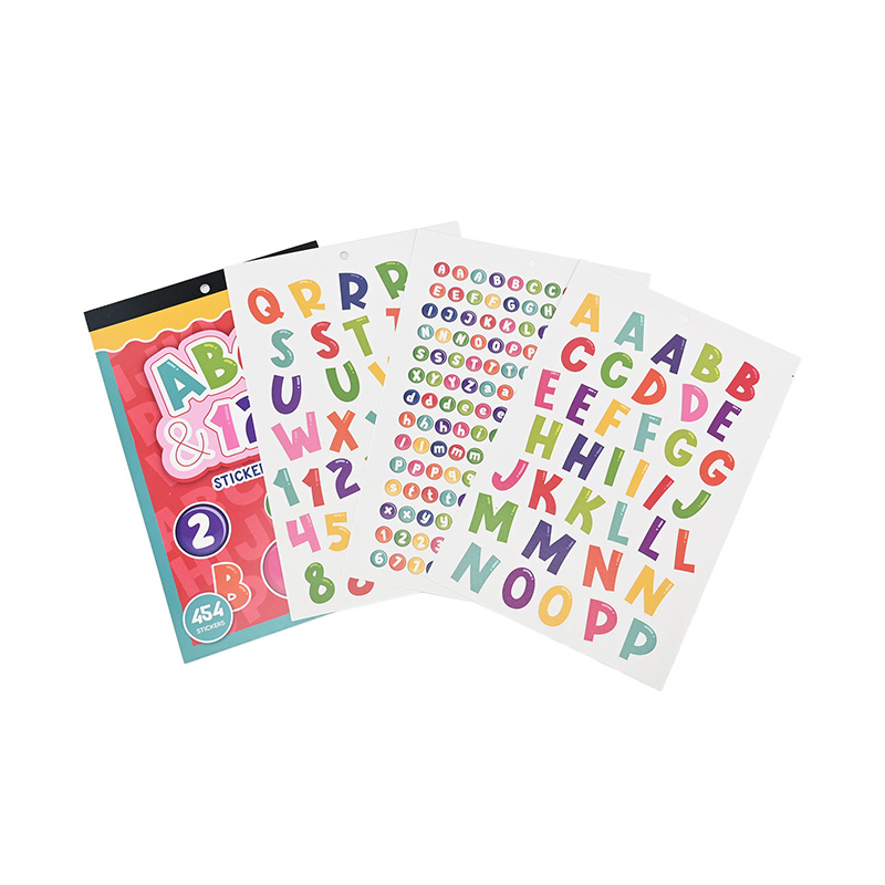 454PCS Colorful Alphabet Number Sticker Set for Kids DIY Learning