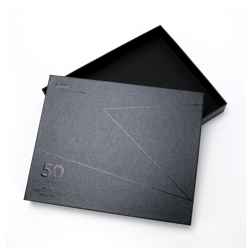 Custom Black Luxury Pen Gift Box with Geometric Design
