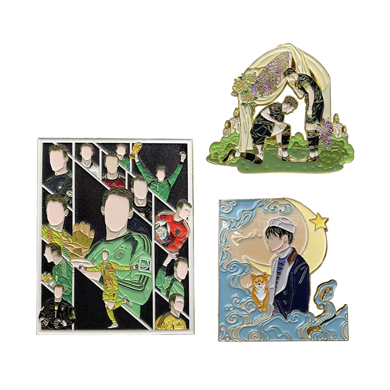 Imanes de nevera con tema de personajes acrílicos personalizados con diseños de ilustraciones culturales